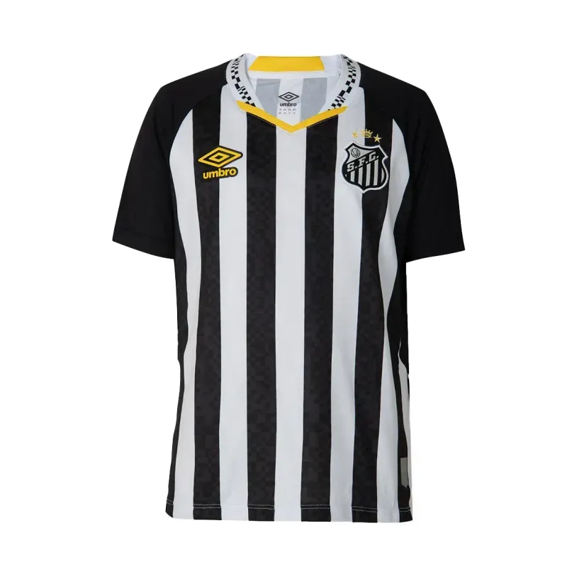 Camisa Umbro JV Santos II 2025 Infantil Preta PRETO/BRANCO/AMARELO - 14