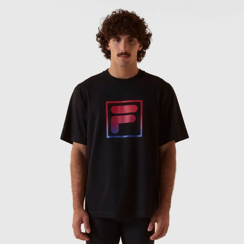 REMERA MASCULINA FILA OVER COTTON UNION RACER - NEGRO - S