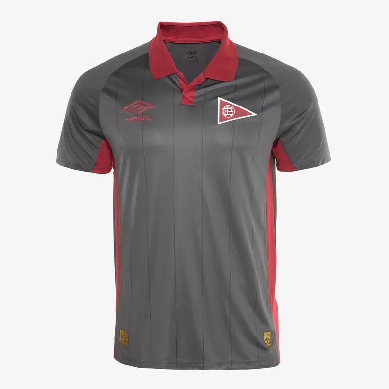 CAMISETA UNISEX UMBRO CLUB ATLETICO LANUS OF.3 2025 - CINZA/BORDE - XL