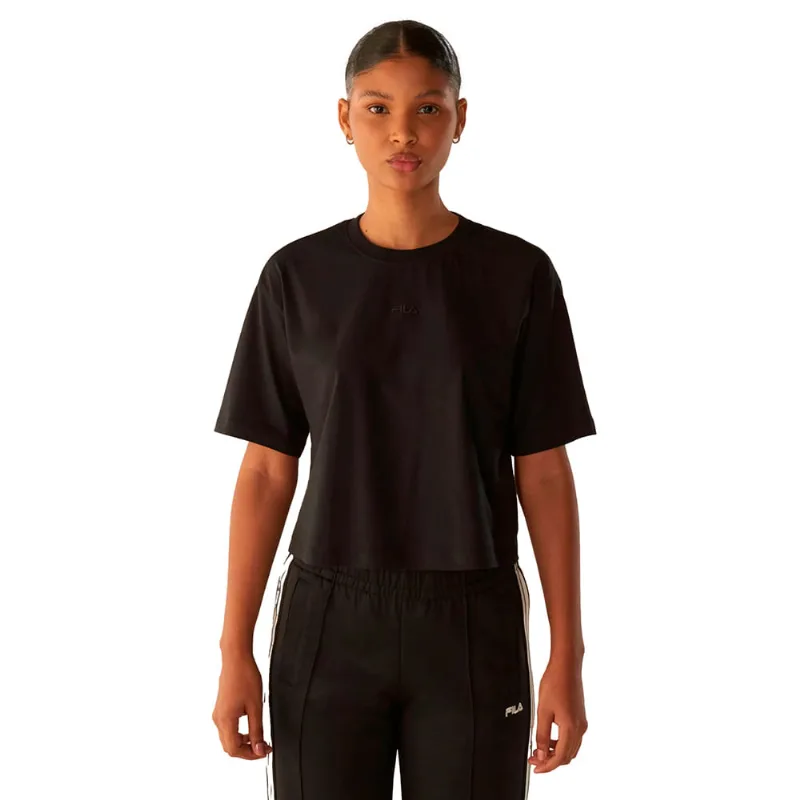 Camiseta Cropped Feminina Fila Comfort Classic Algodão Preto - M