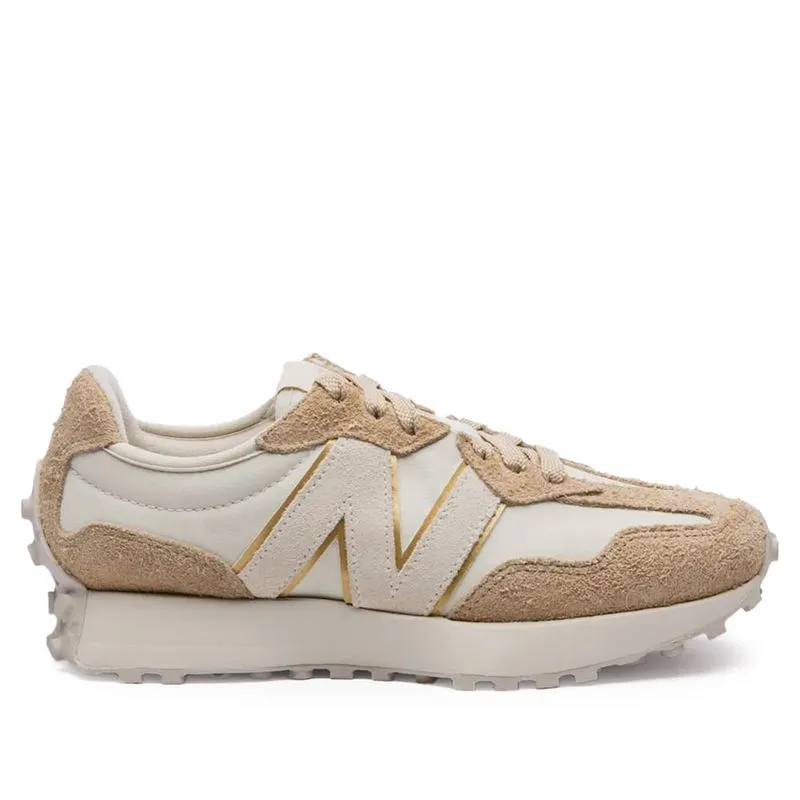 Tênis Feminino New Balance 327v1 Couro/Têxtil Bege/Marrom - 37