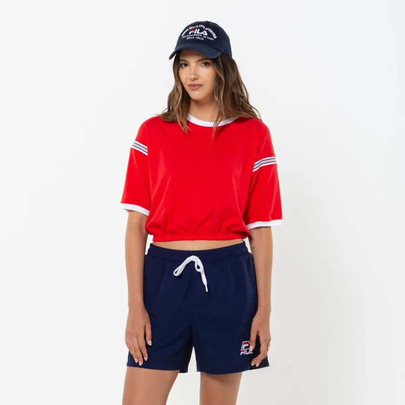 REMERA FEMENINA FILA CROPPED CHEVRON F-BOX - ROJO CHILE - M