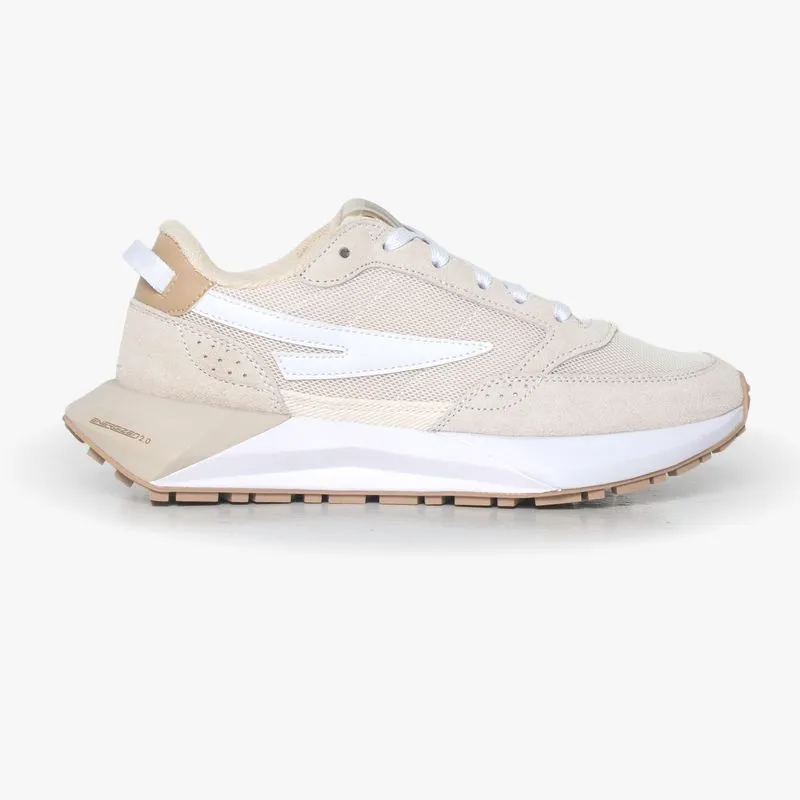 ZAPATILLA FILA RACER ENERGIZED FEMENINO - WHITECAP GRAY/BLANCO/BEIGE - 36