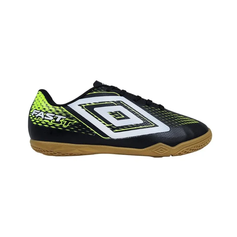 Chuteira Futsal Umbro Fast II JR Infantil 33 / Preto e Verde