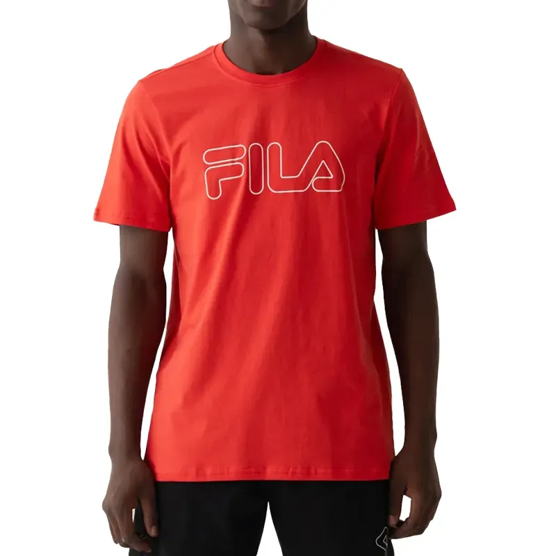 Camiseta Masculina Letter Outline Fila Vermelho M