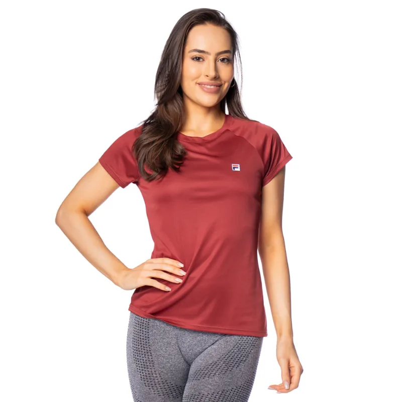 Camiseta Feminina Fila Tennis Basic Vinho - G