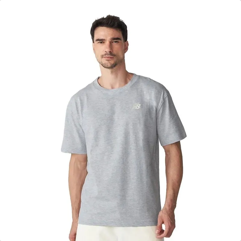Camiseta New Balance Masculina Small Logo P / Cinza