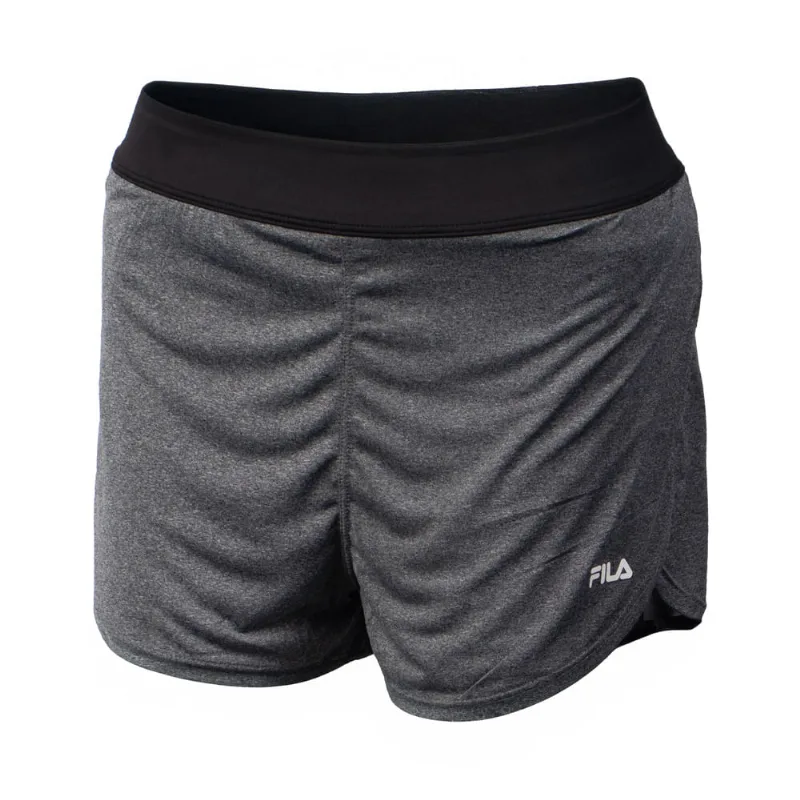Short Feminino Fila Double Basic Train III Compressão Cinza - GG