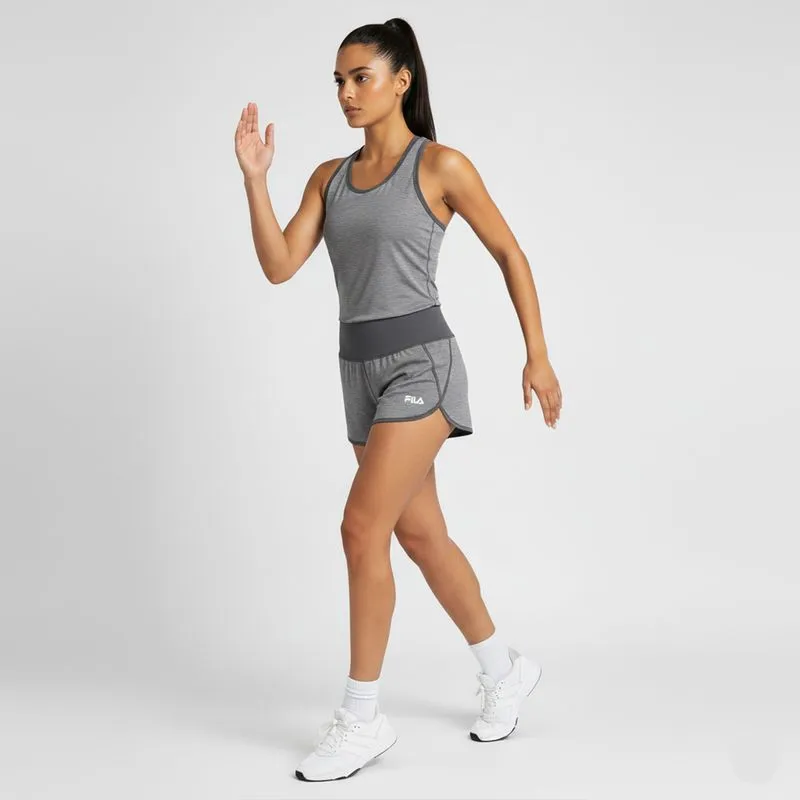 SHORTS FEMENINO FILA DOUBLE BASIC TRAIN II - GRIS MELANGE - S