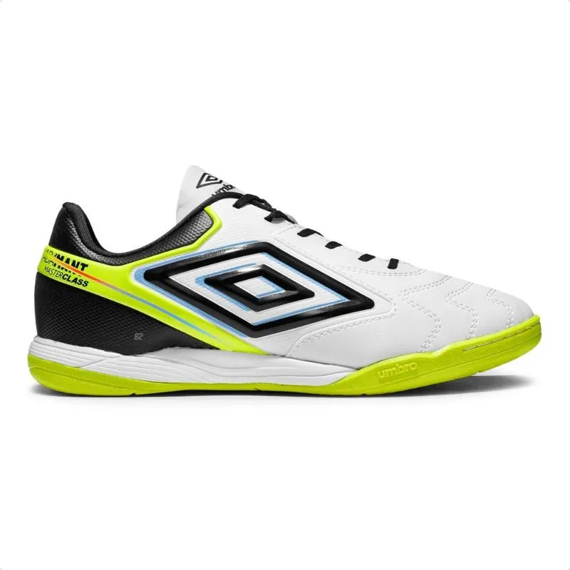 Chuteira Futsal Umbro Adamant Master Class Club Masculina 40 / Branco - Amarelo