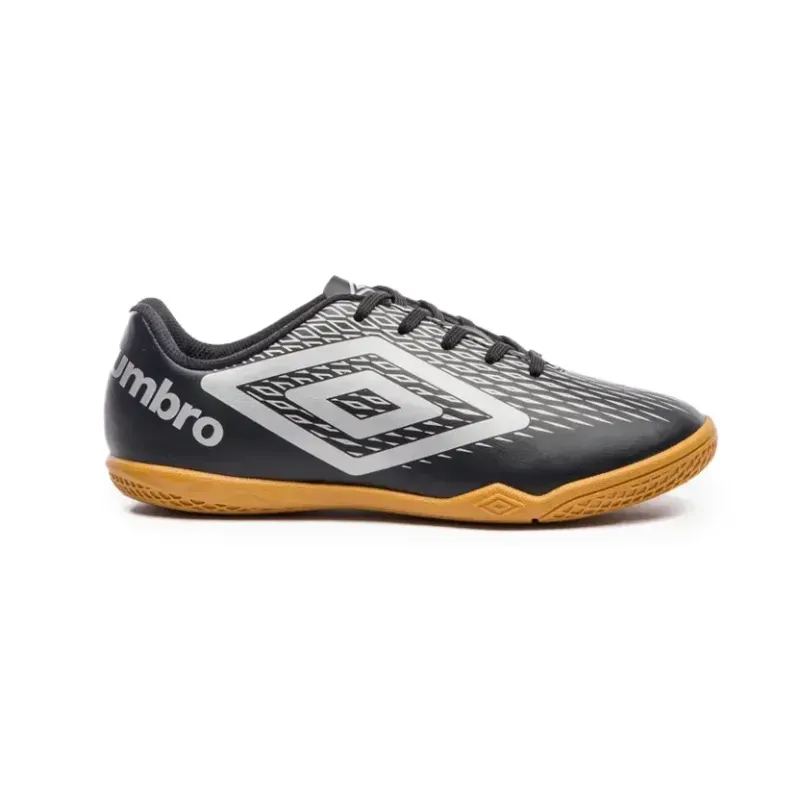Chuteira Futsal Umbro Infantil Preto Cinza 34