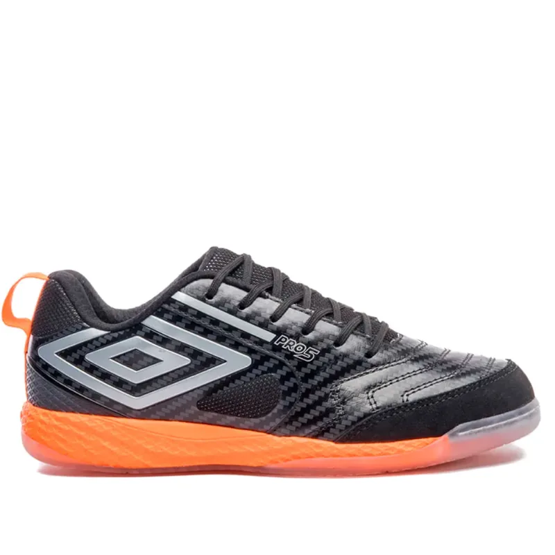 Chuteira Masculina Umbro Futsal Pro 5 Bump Preto/Laranja - 40