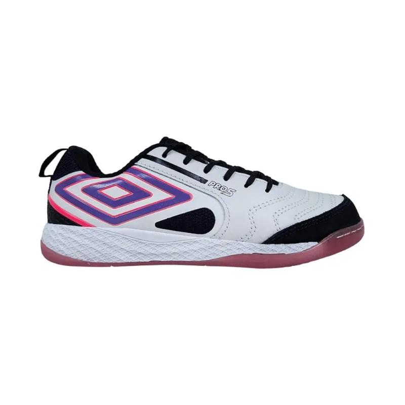 Chuteira Futsal Umbro Pro 5 Bump 36 / Branco/Roxo