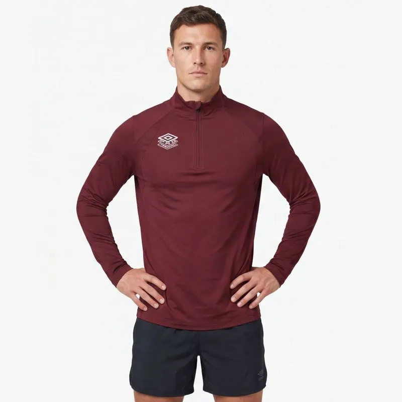 BUZO 1/2 CIERRE MASCULINO UMBRO PRO TRAINING HALF ZIP TOP - CABERNET - XXL