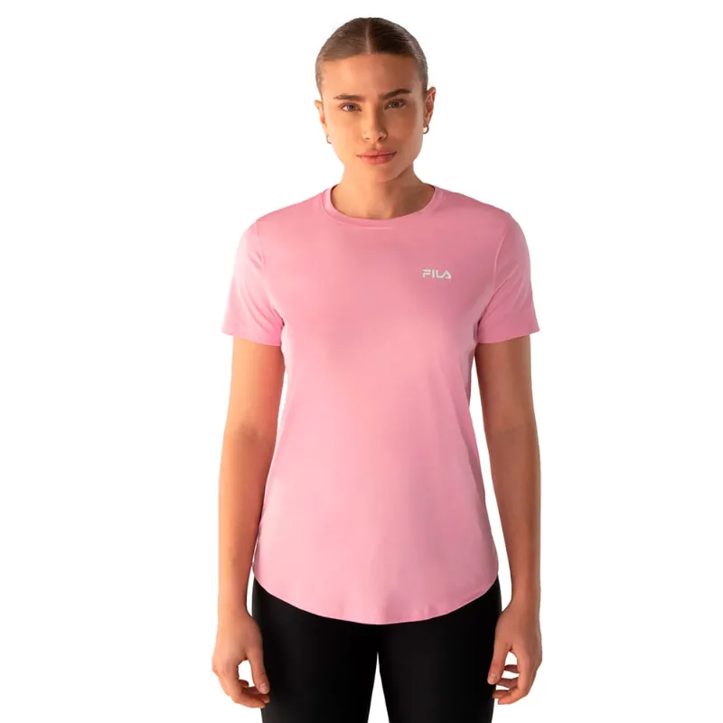 Camiseta Feminina Fila Basic Sports III UV Rosa/Branco - M