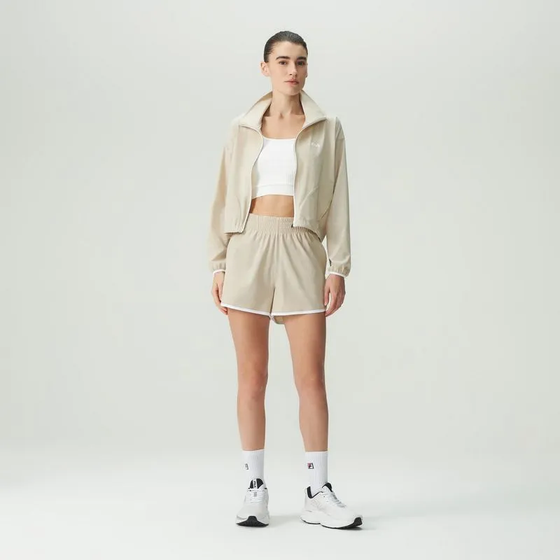 SHORTS FEMENINO FILA ESSENTIAL FLOATING - KHAKI CLARO/ BLANCO - M