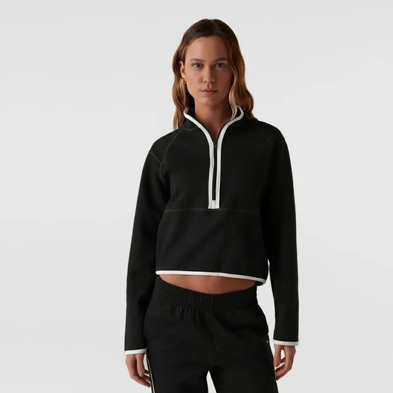 BUZO FEMENINO FILA MEIO ZIPER COTTON BLEND FUTURE SPORTS - NEGRO - M