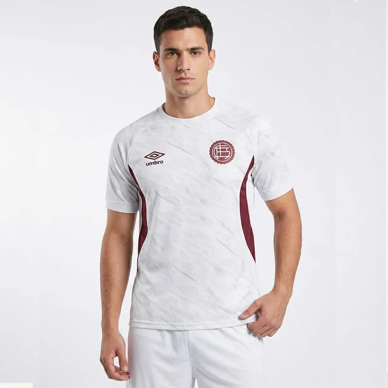 CAMISETA MASCULINA UMBRO CLUB ATLETICO LANUS ENTRENAMIENTO 2026 - BLANCO/BORDO - XXL