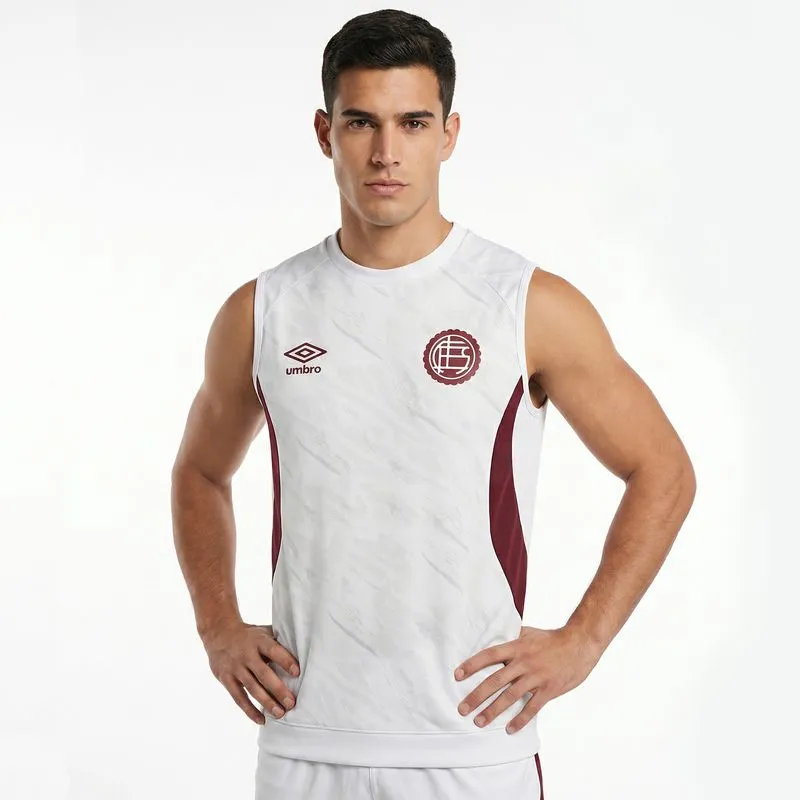 REMERA MASCULINA UMBRO CLUB ATLETICO LANUS ENTRENAMIENTO 2026 - BLANCO/BORDO - XXL