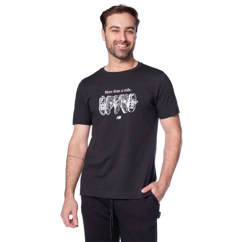 Camiseta Masculina New Balance Miler Graphic Preto - G