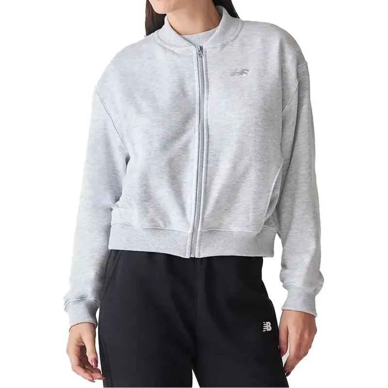 Jaqueta Bomber New Balance French Terry Feminina Cinza M