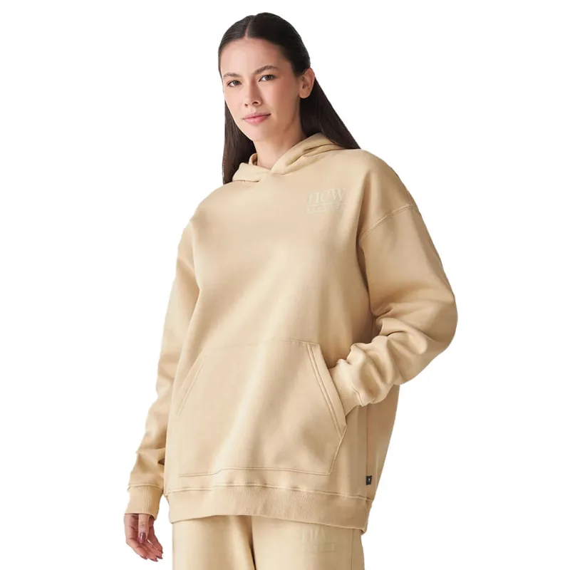 Moletom Feminino New Balance Reimagined com Capuz Bege - M