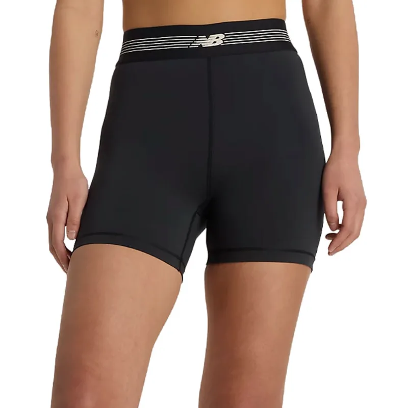 Bermuda Feminina New Balance Fitted 5 Esportivo Preto/Branco - GG