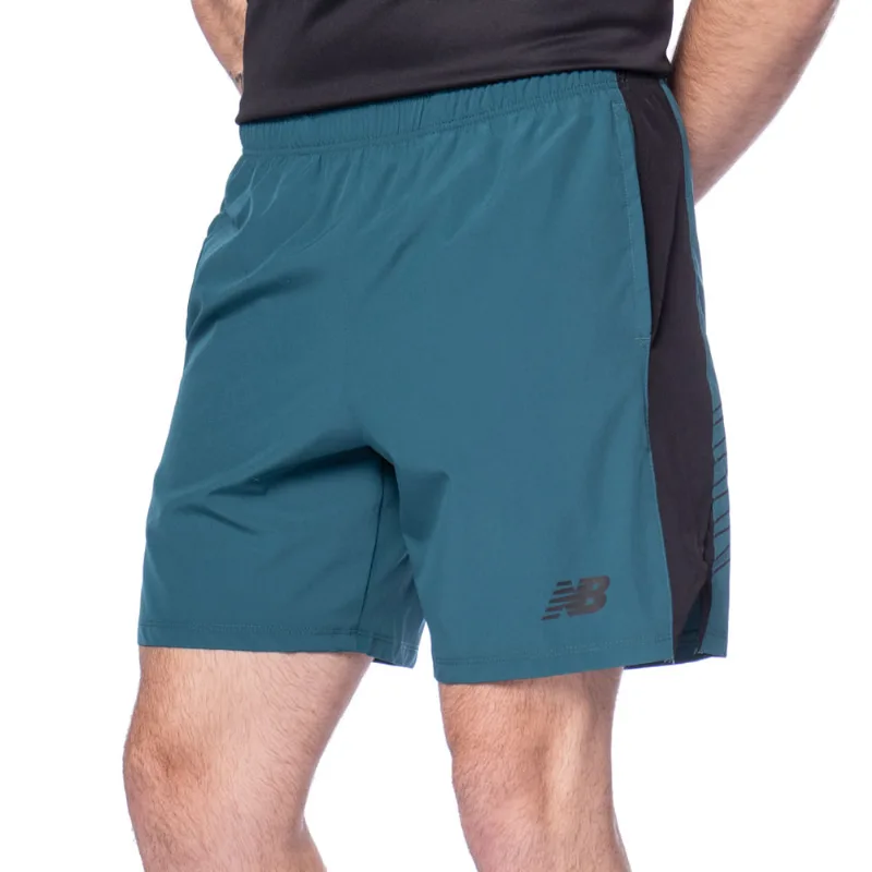 Bermuda Masculina New Balance Tenacity Esporte Verde/Preto - GG