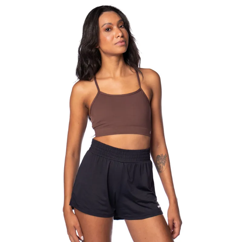 Top Feminino New Balance Basic Yoga Marrom - P