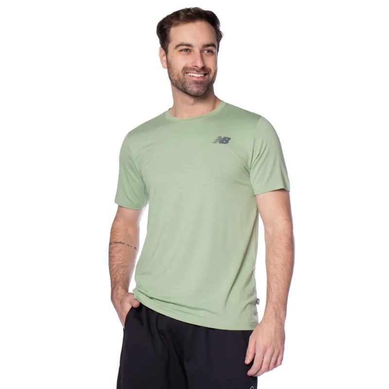 Camiseta Masculina New Balance Active Logo Verde - GG
