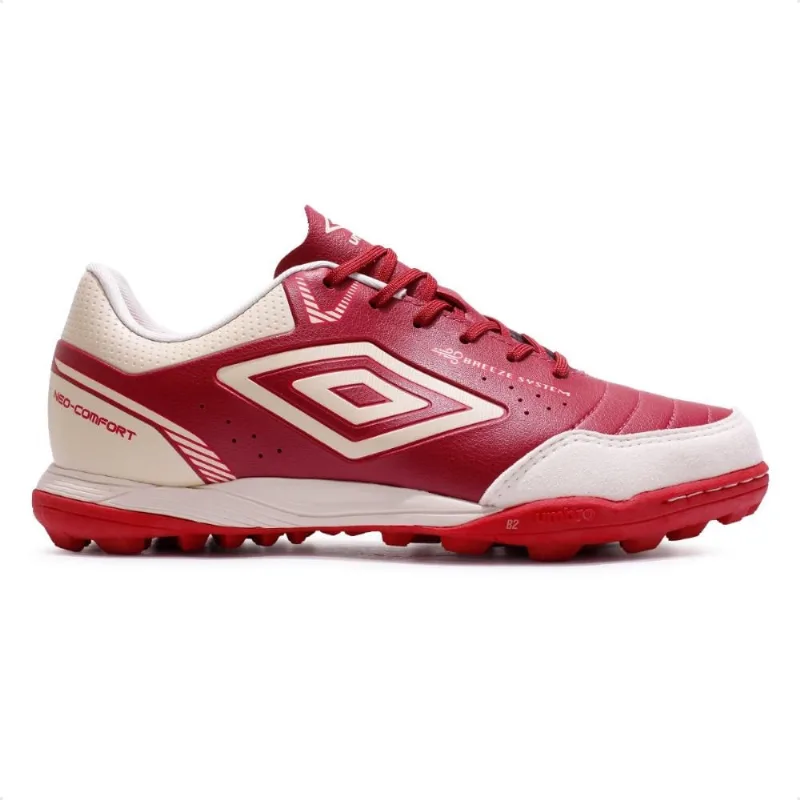 Chuteira Society Umbro Neo Comfort Masculina 46 / Vermelho / Bege