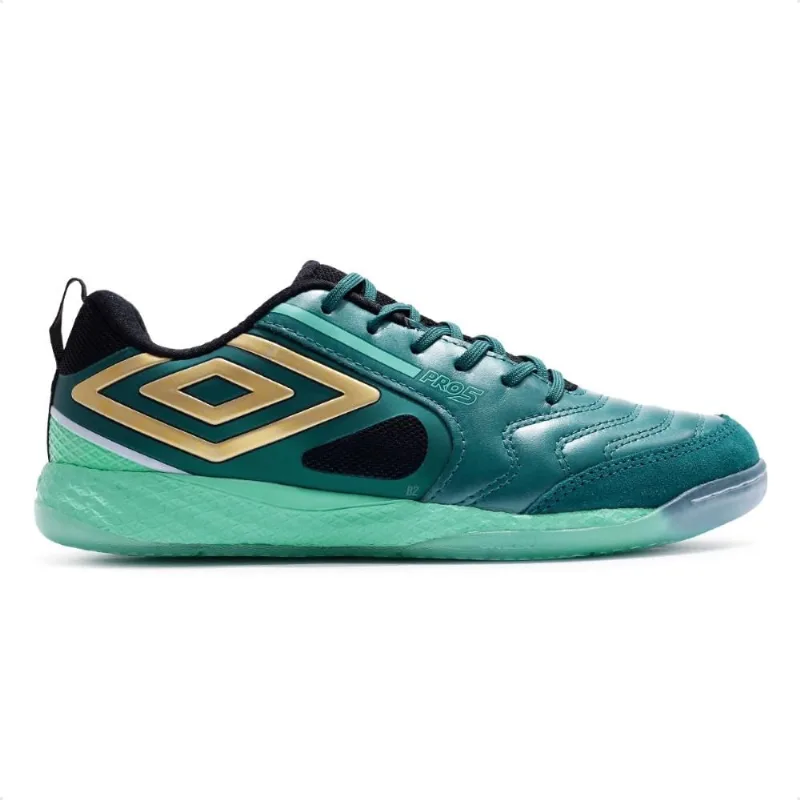 Chuteira Futsal Umbro Pro 5 Bump Masculina 44. / Verde / Preto