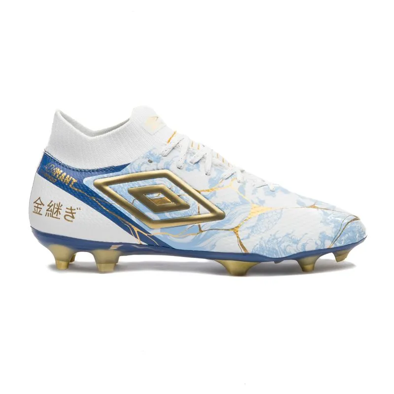 BOTIN CAMPO UMBRO ADAMANT TOP SPEED PRO KINTSUGI - BRANCO/AZUL CLARO/DORADO - 43