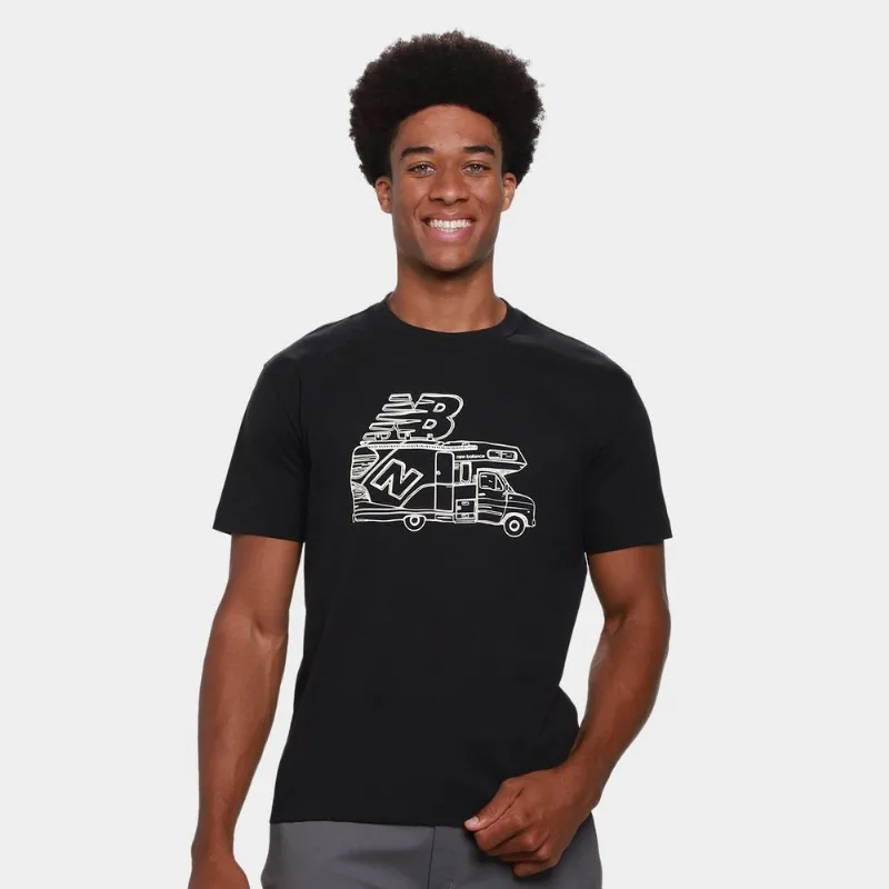 Camiseta New Balance On The Road Masculina - Masculino - Preto