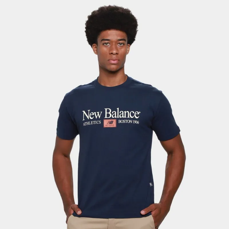 Camiseta New Balance Linear Athletics Masculina - Masculino - Marinho