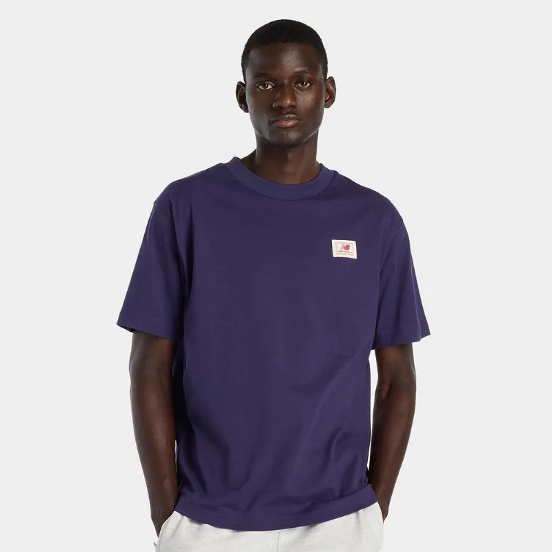 Camiseta New Balance Woven Label Masculina - Masculino - Roxo
