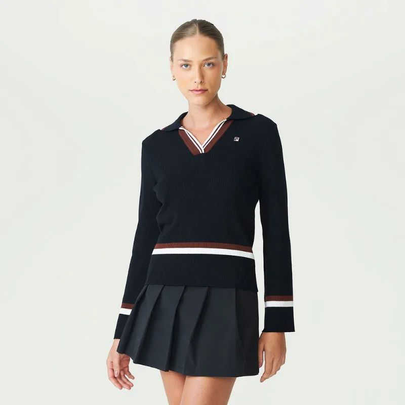 Blusa Manga Longa Fila Polo Tricot Ag Feminina P