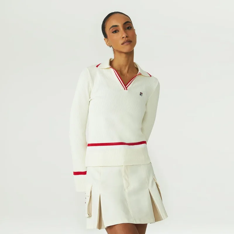 Blusa Manga Longa Fila Polo Tricot Ag Feminina GG