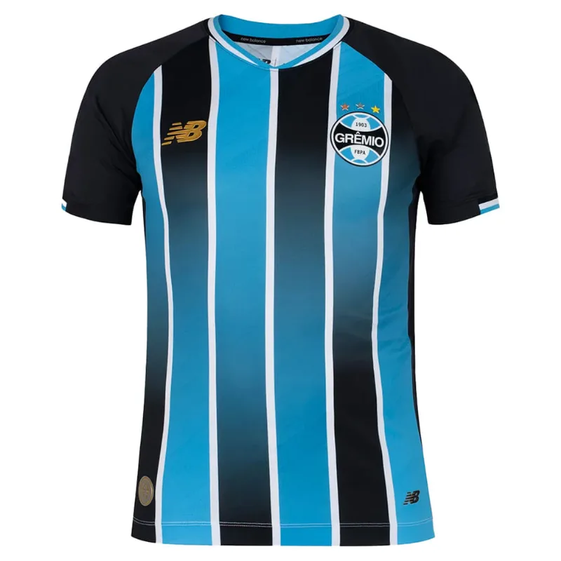 Camiseta Masculina New Balance Grêmio 2026 Jogador Azul/Preto - GG