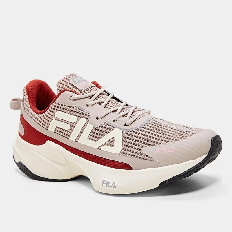 Tênis Esportivo Feminino Fila Recovery Bege/Vermelho 1400823 36 / Bege