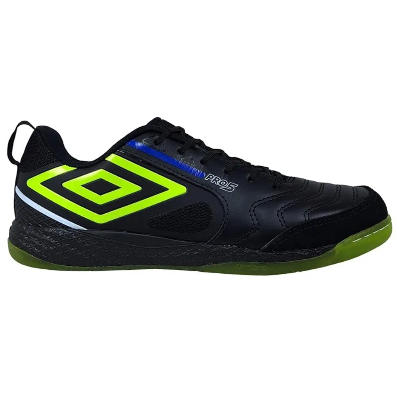 Chuteira Futsal Umbro Pro 5 Bump Adulto 43 / Preto e Verde