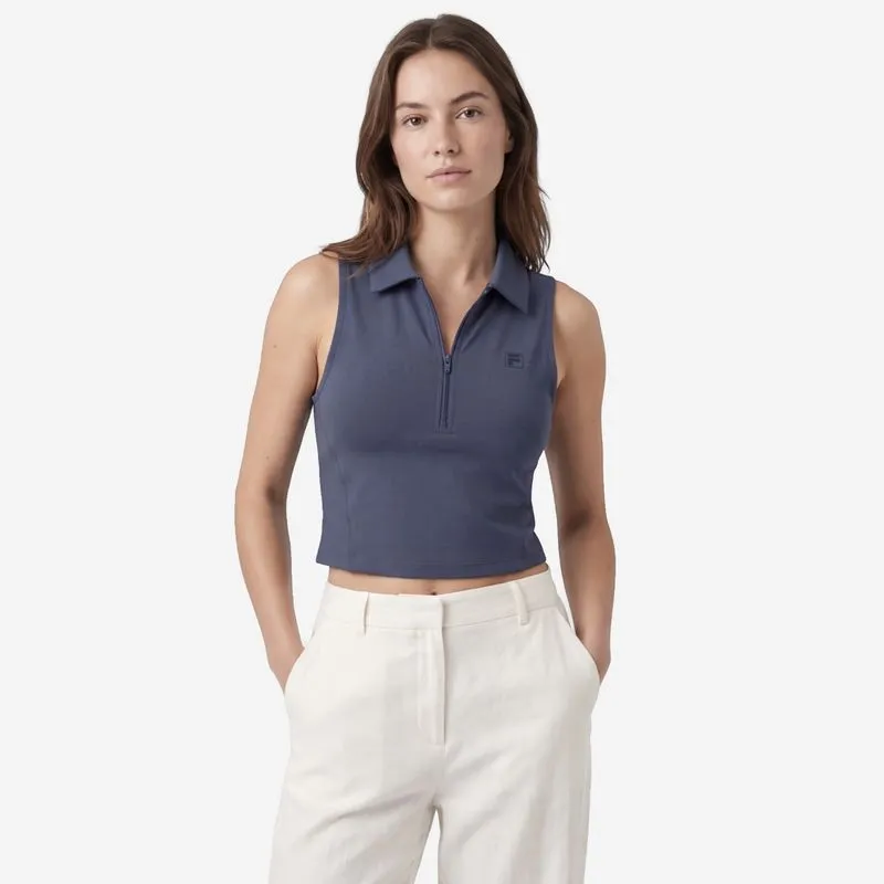 REMERA MUSCULOSA FEMENINA FILA COURT EASE - CARBONO MARINO - S