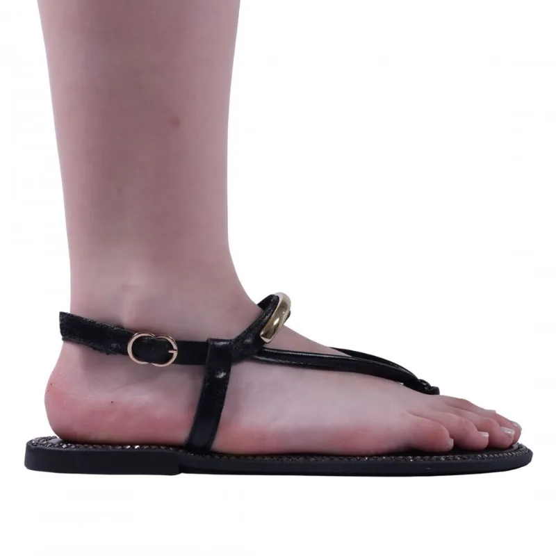 Sandália Feminina Rasteira Zariff 1618003252 36 / Preto