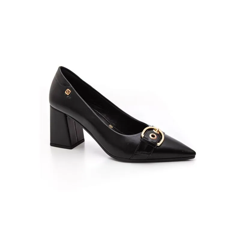 Sapato Santinelli Scarpin Feminino Salto Bloco 1606-021 Preto 34
