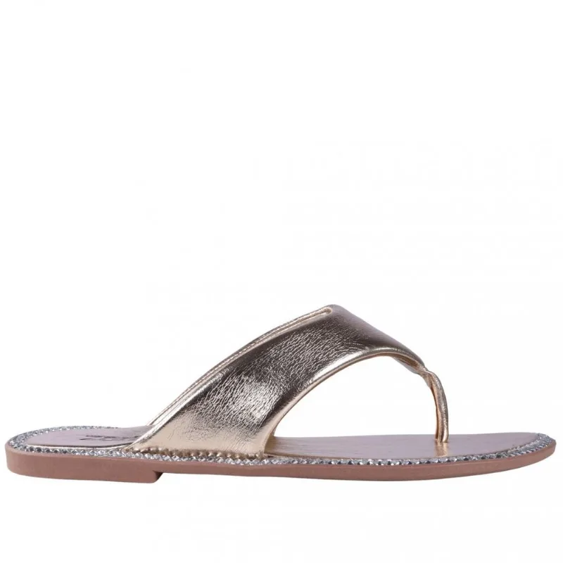 Chinelo Rasteiro Feminino Zariff 1618018252 38 / OuroLight