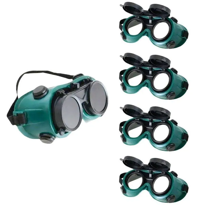 Óculos De Solda Kit 4 Unidades Dupla Lente Articulável Proteção UV Verde Ideal Importados