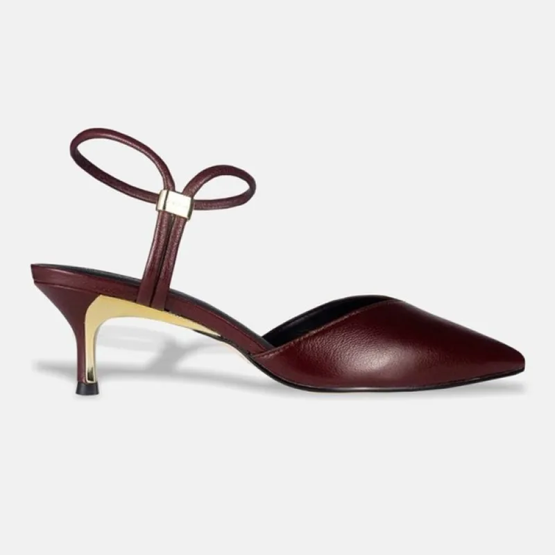 Sapato Scarpin Luz da Lua Slingback Salto Baixo 58060001 34 / Vinho
