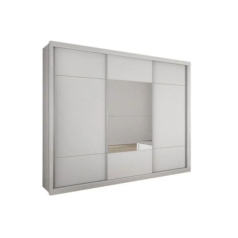 Guarda Roupa Casal 3Ptas Correr 4Gavs c/Esp Arezzo Plus-Novo Horizonte Branco