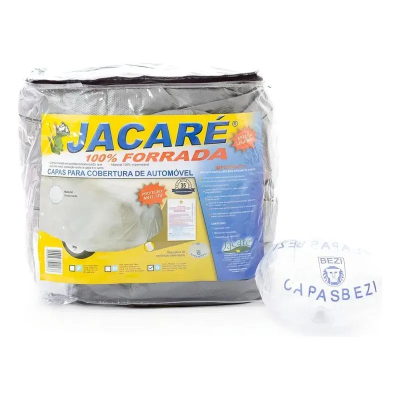 3x Capa De Cobrir Carro Jacaré 100% Forrada G Cinza Bezi