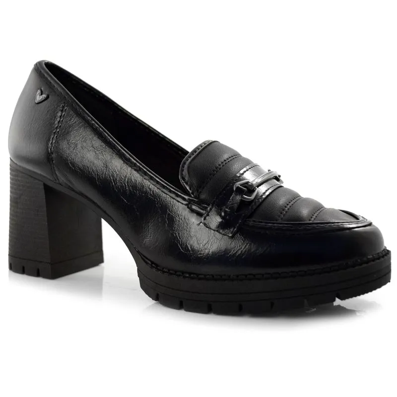 Mocassim Feminino com Salto Bloco Mississipi Preto Q8571 37